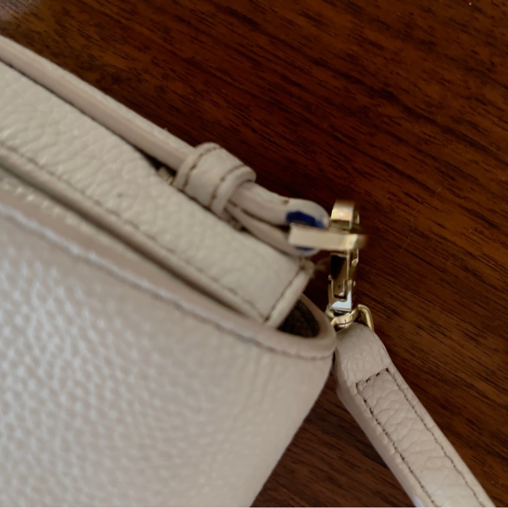 Authentic Kate Spade Pebbled Ivory Leather Handbag Bag Purse Crossbody Tassels - Picture 5 of 7